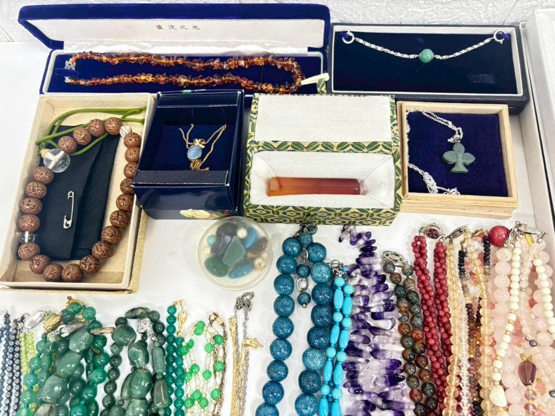 8-5-1 天然石 アクセサリー まとめ セット ネックレス ブレスレット 指輪