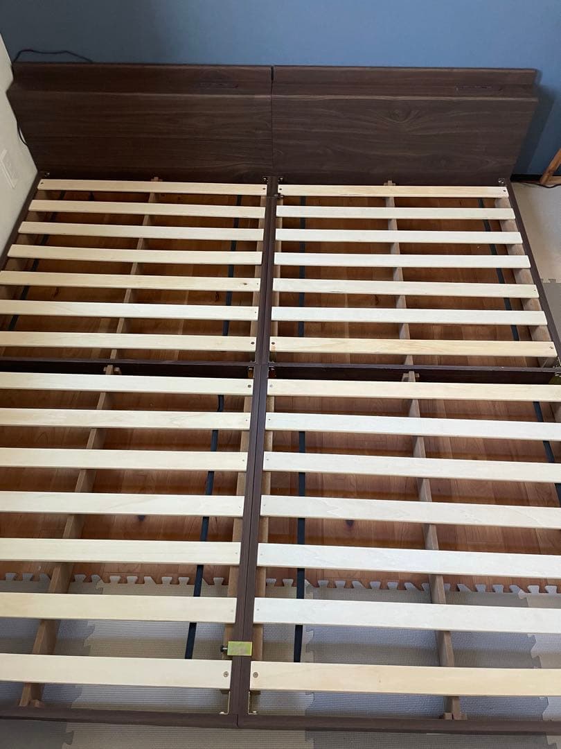 タンスのゲン木製シングルベッドフレーム　2個セット販売　 付属品完備