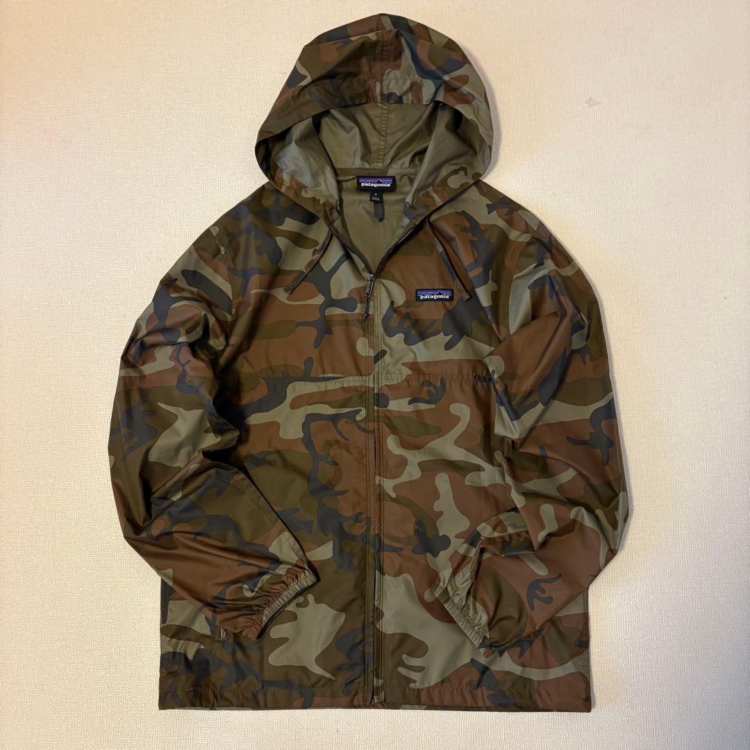【美品】patagonia カモフラージュ 迷彩 ナイロンジャケット S
