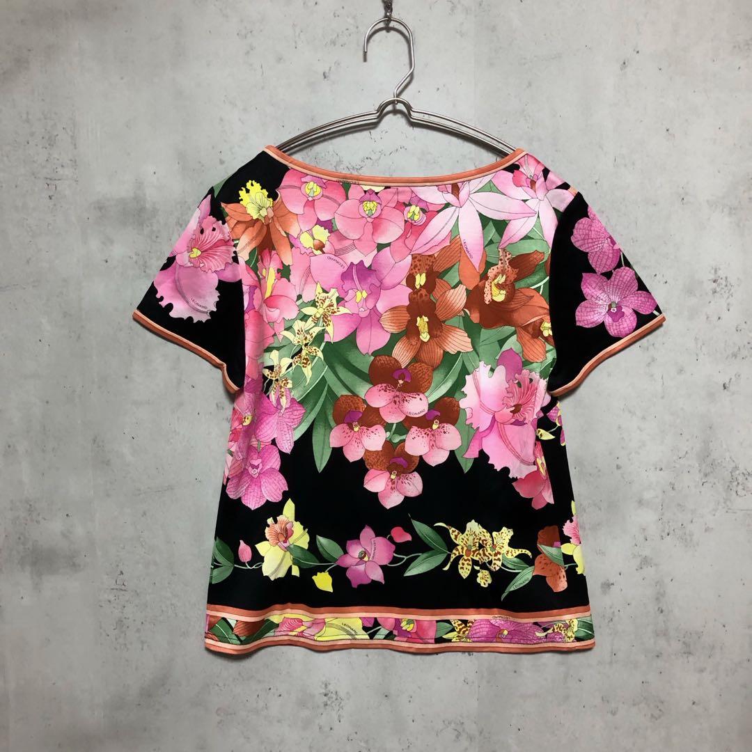 美品　LEONARD レオナール 花柄 総柄 トップス カットソー M
