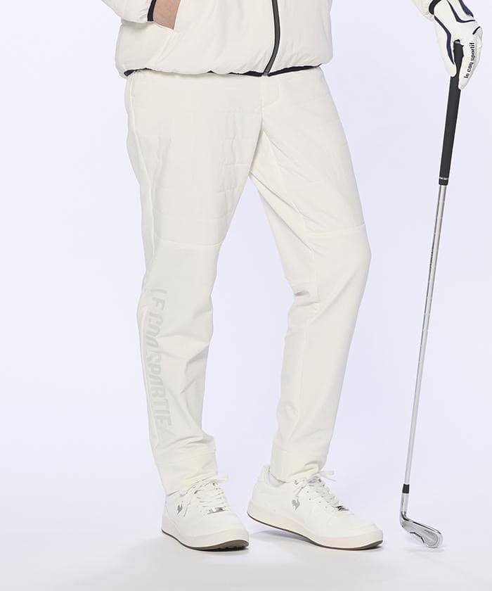【LL】秋冬 ルコック ゴルフ 保温 中わたハイブリット ウォームパンツ 白