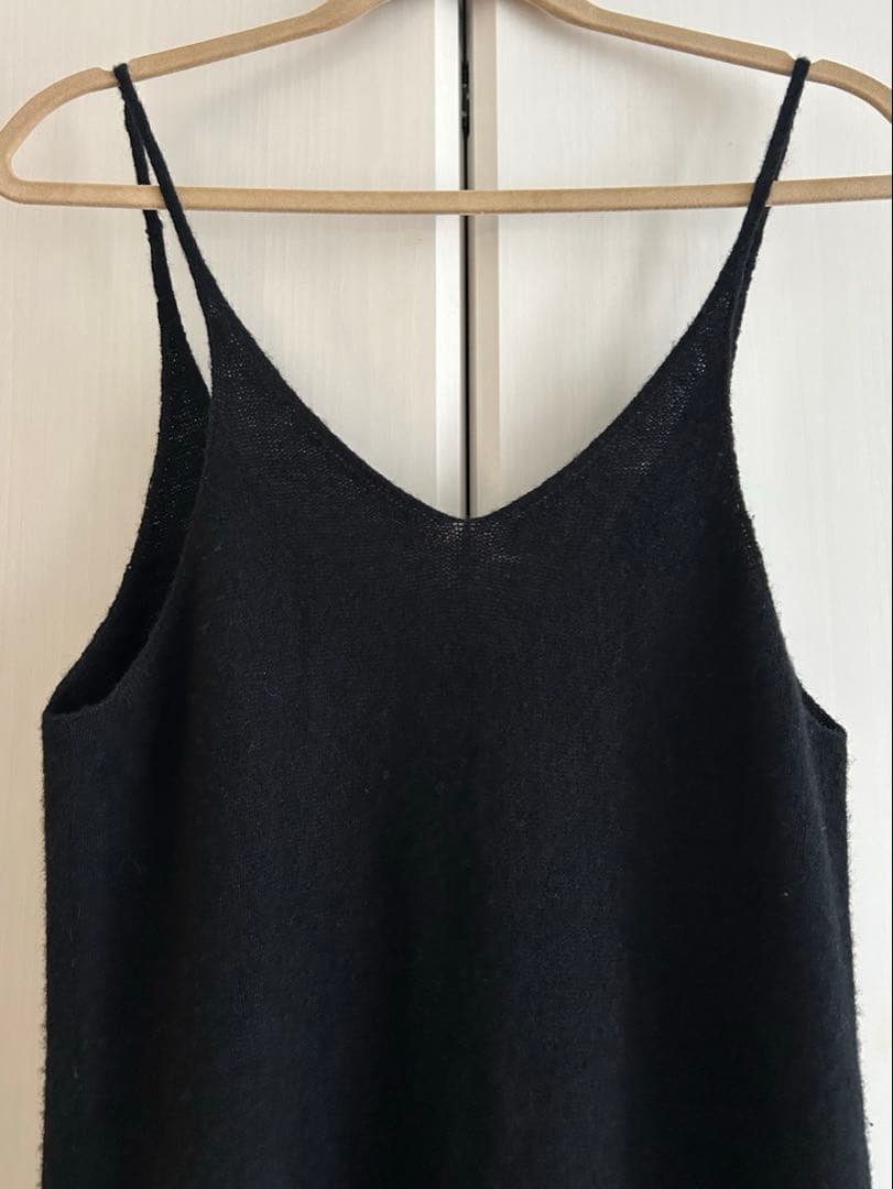 オーラリー ニットキャミソールドレス ブラック 1