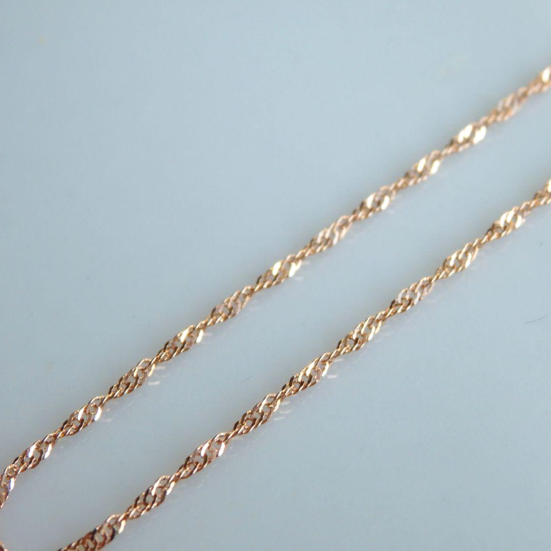 ニコ　k18ネックレス　PG　スクリューチェーン　1.3㎜幅