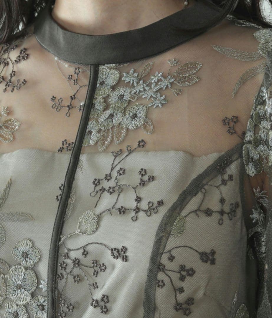 美品✨Kana シック フラワー刺繍 パーティー ドレス 結婚式 オケージョン