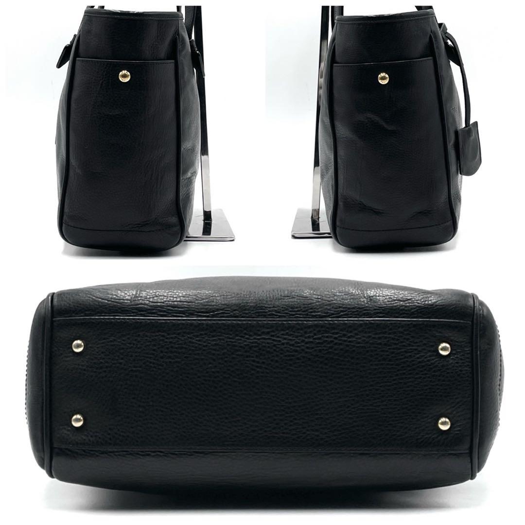 美品● LOEWE ロエベ ハンドバッグ ヘリテージ ロゴ ブラック レザー