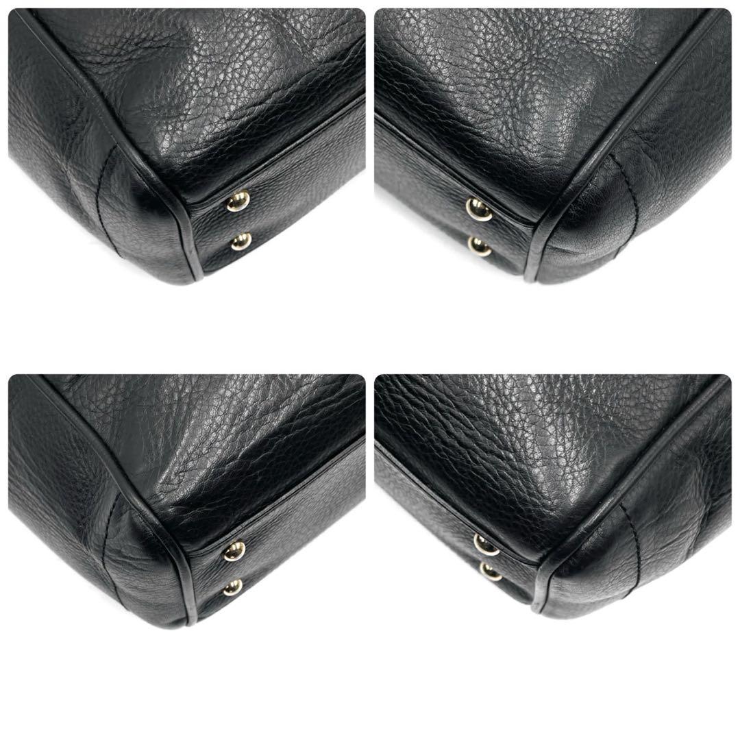 美品● LOEWE ロエベ ハンドバッグ ヘリテージ ロゴ ブラック レザー