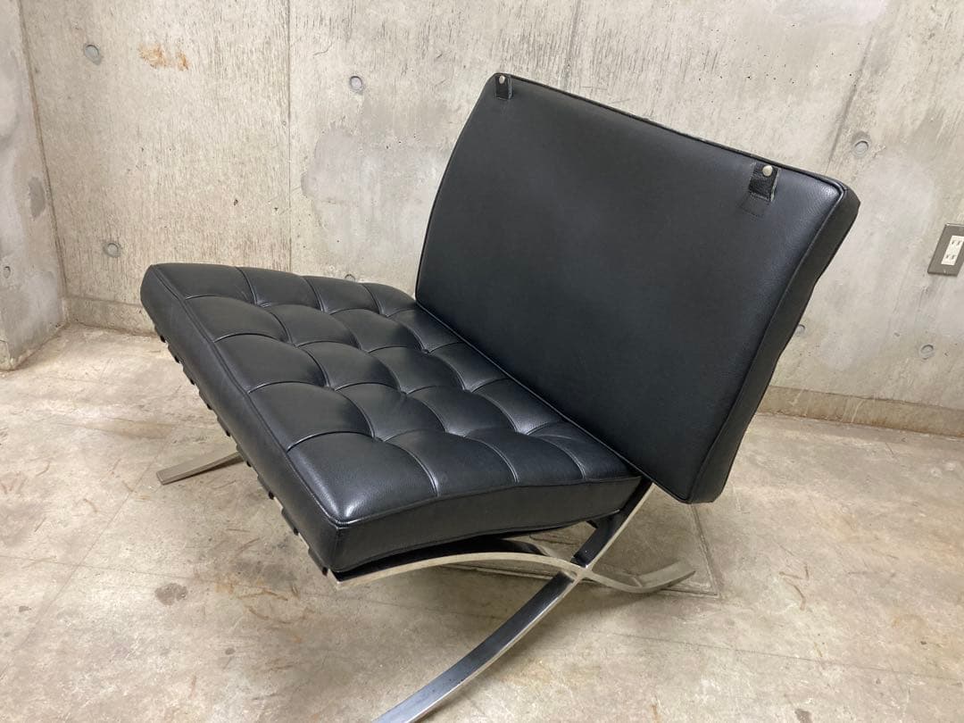 定価140万! 名作 良品 正規Knoll 黒 バルセロナ チェア　オットマン
