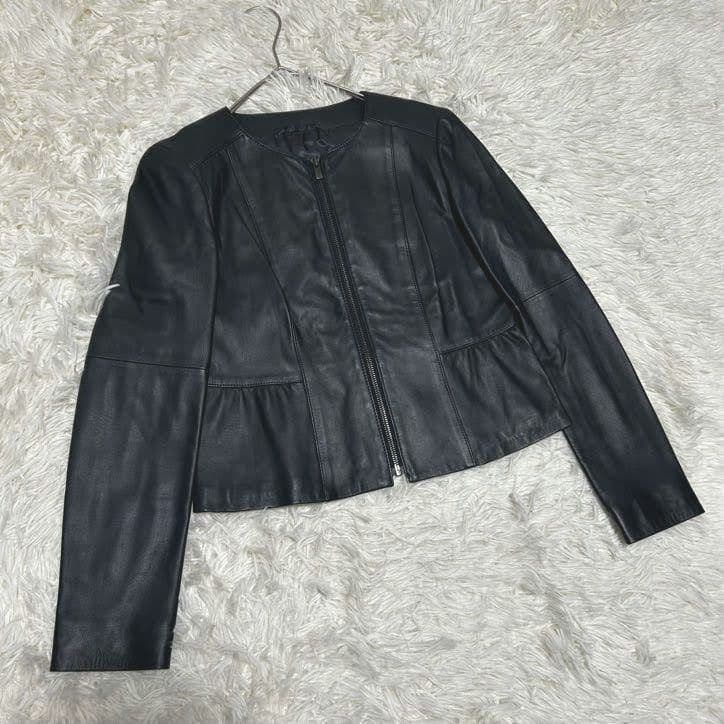 特価 ANAYI アナイ ラムレザー ライダースジャケット シングル 黒～紺