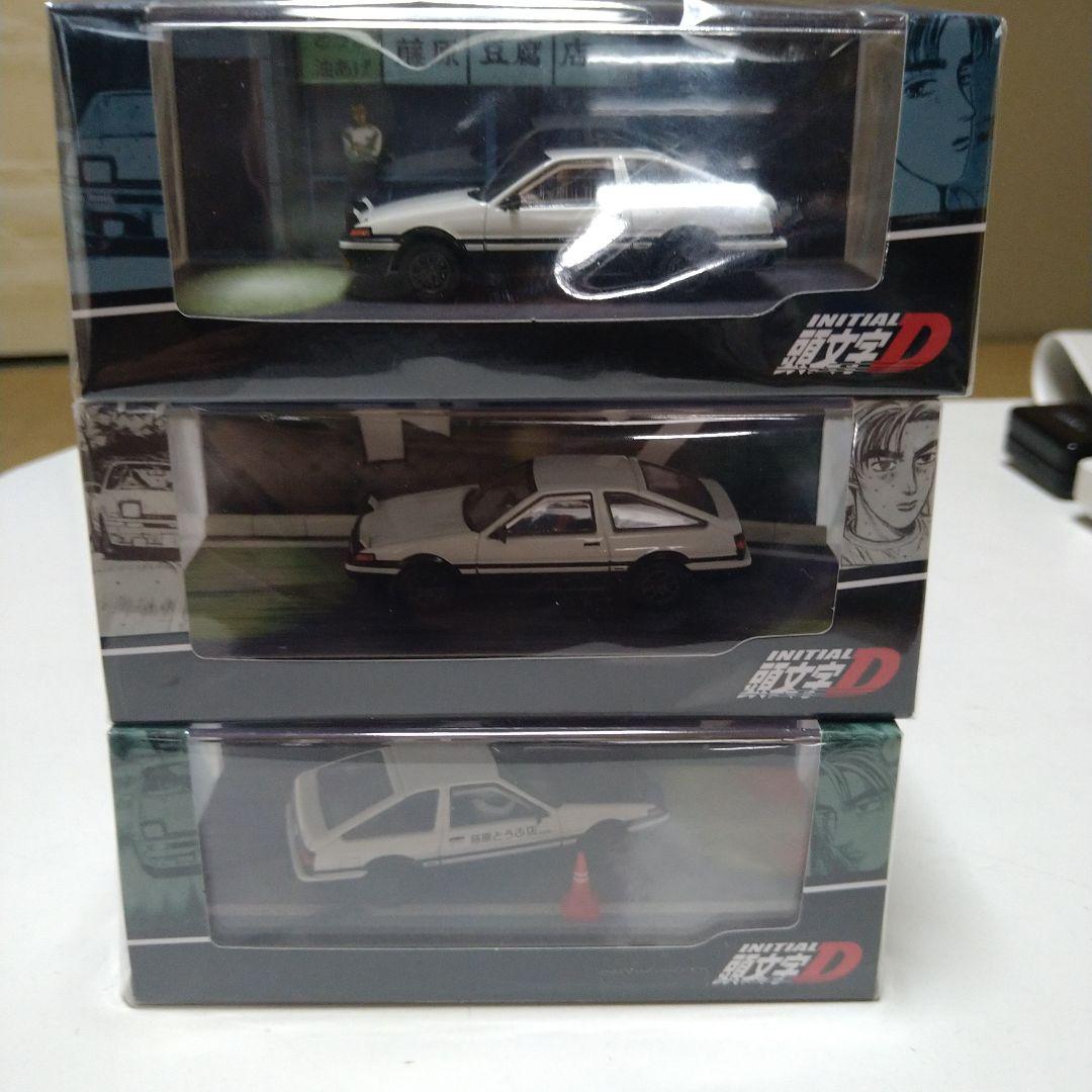 n*g様 頭文字D　スプリンタートレノミニカー3台セット 藤原拓海フィギュア付