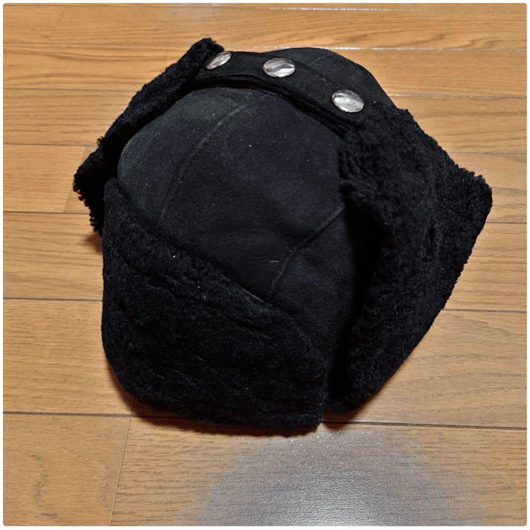 【本日最終超特価】 CYBERDYNE ラムスキンムートンアビエーターキャップ