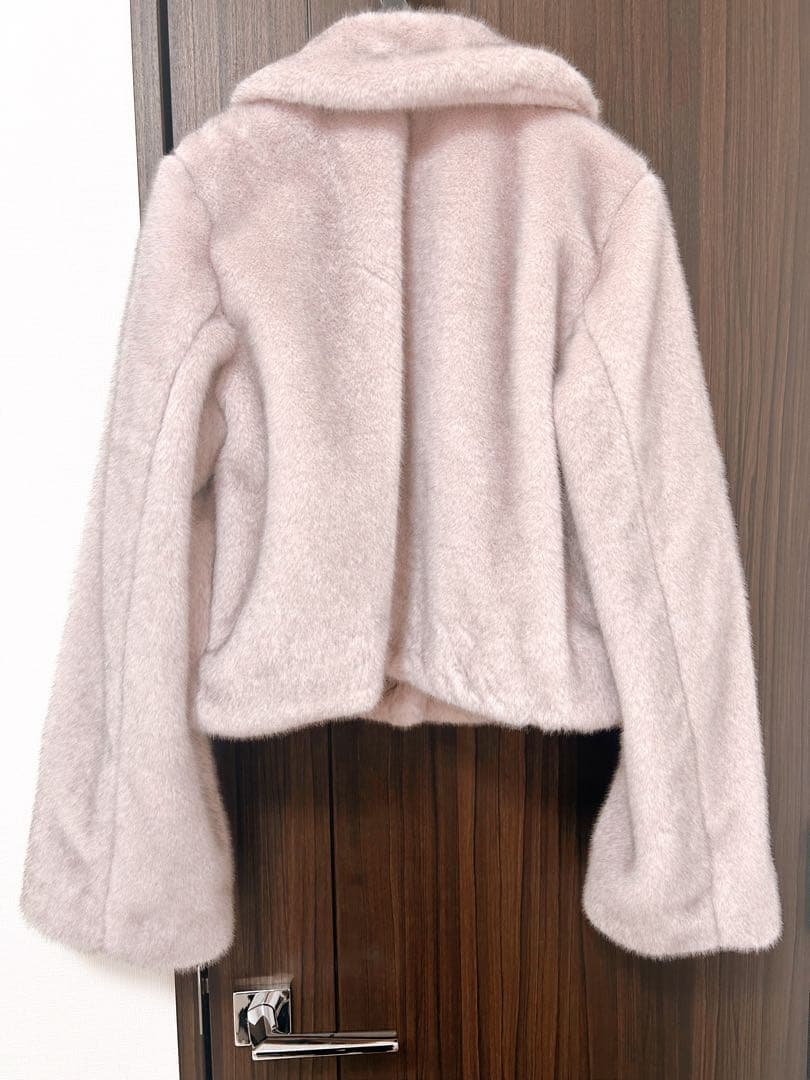 SNIDEL ステンカラーショートファーコートジャケット　ピンク 1