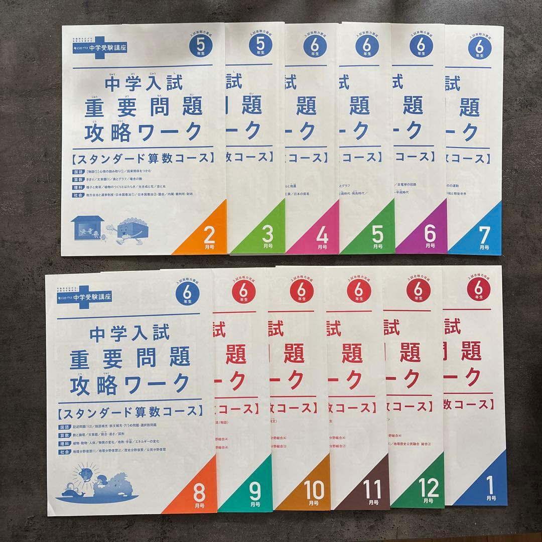 進研ゼミ　中学受験講座　5年生　6年生　中学入試演習ワーク　重要問題攻略ワーク
