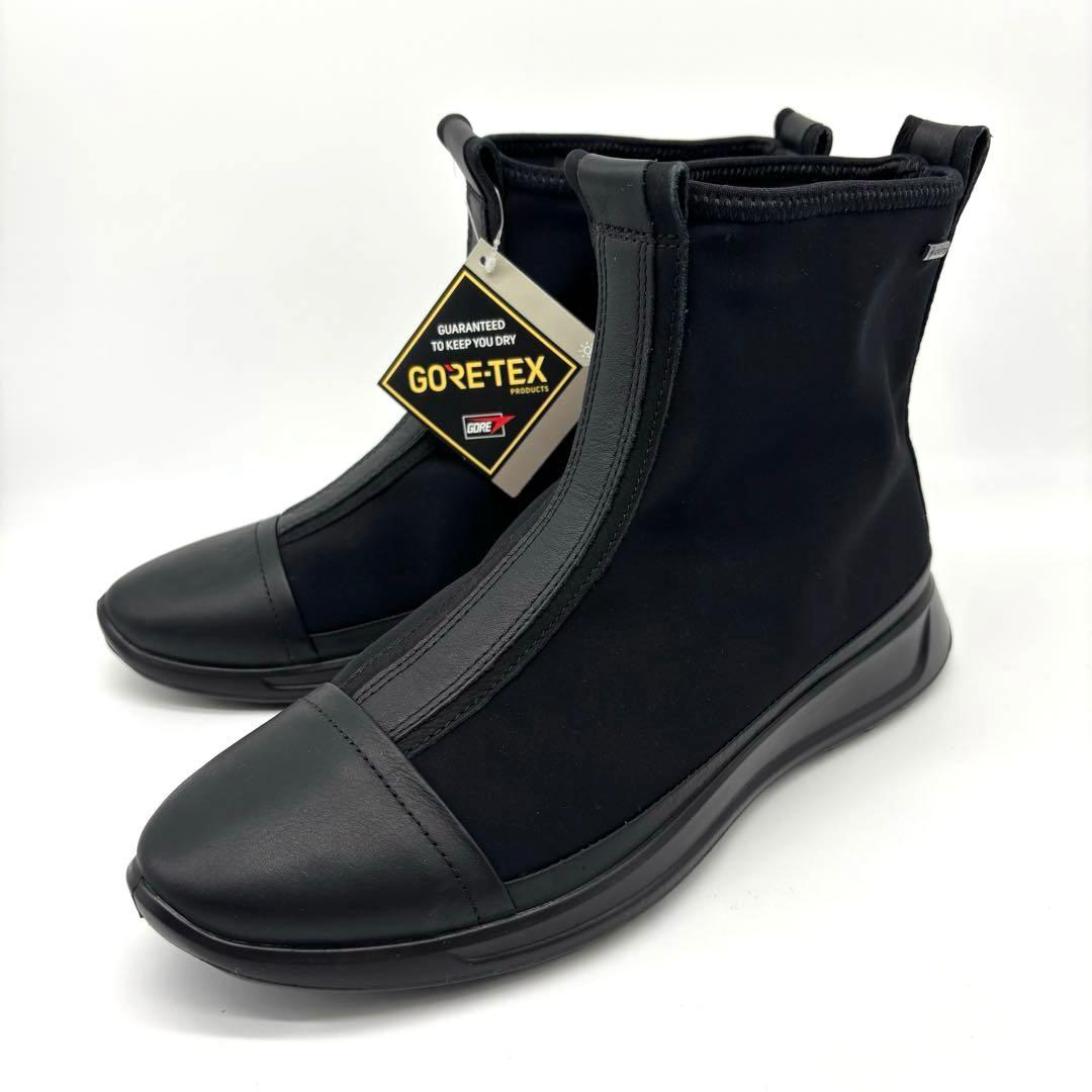 【新品・タグ付】エコー レインシューズ ゴアテックス ブラック 24.5