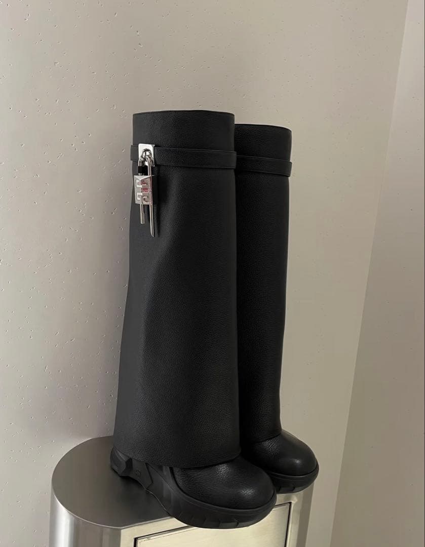 シャークロック ロング ブーツ 黒