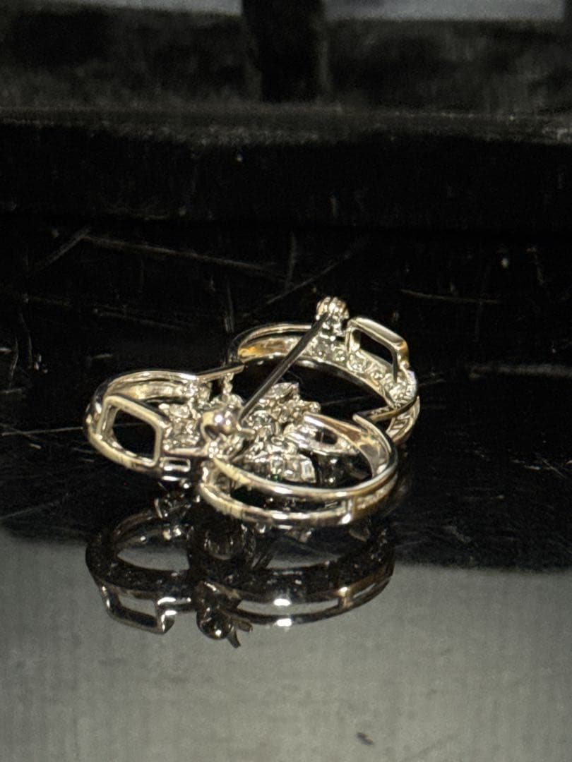 鑑定書付 Pt900 天然エメラルド ダイヤ 帯留 ブローチ