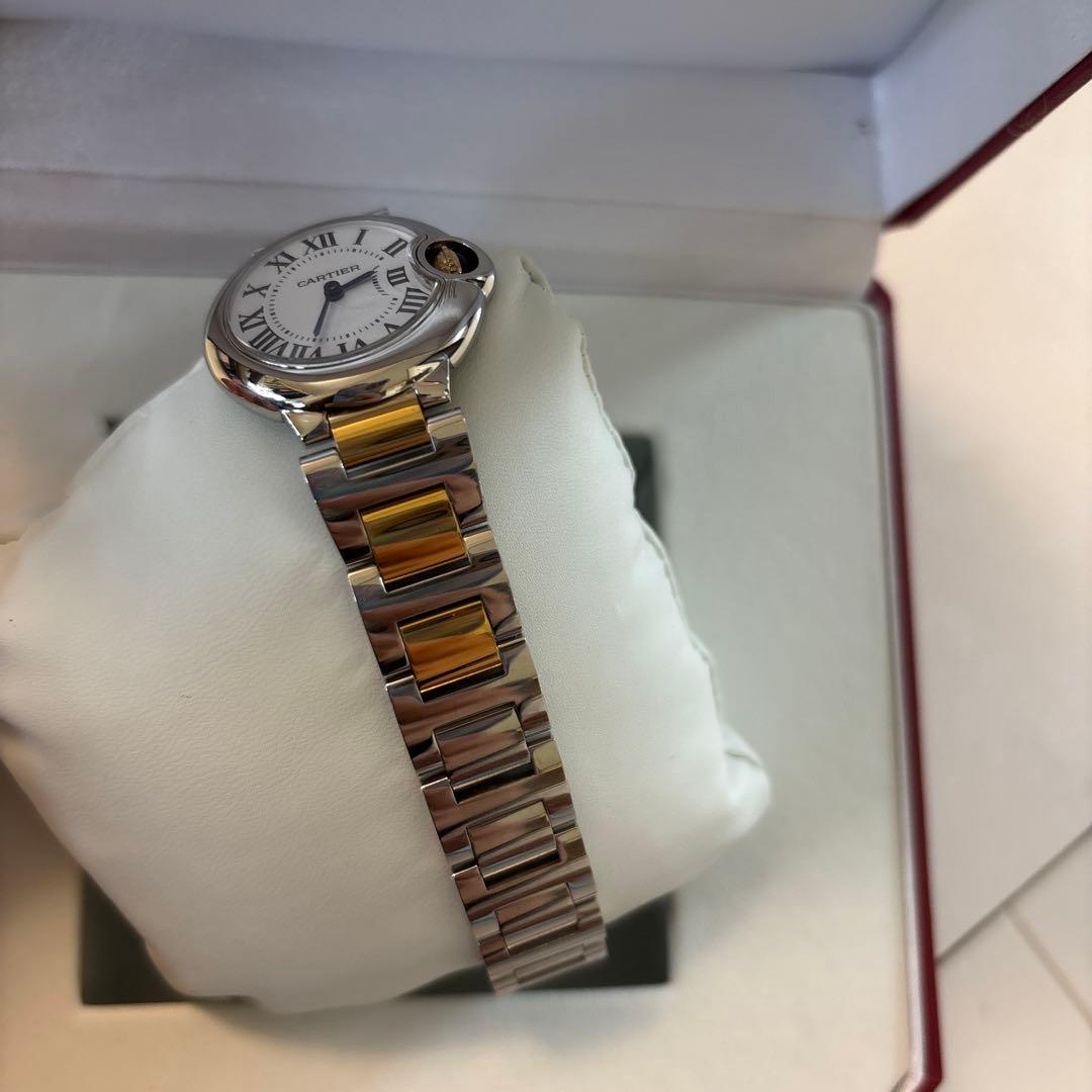 skm　カルティエ　バロンブルー　28ミリ　コンビ　美品