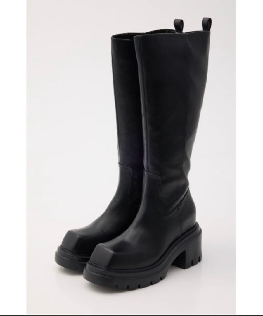 SQUARE TOE KNEE BOOTS スクエア トゥニー ロングブーツ