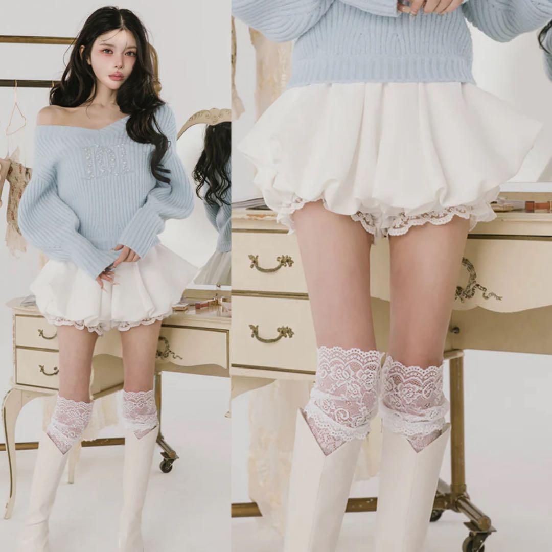 Darich ダーリッチ ボリュームバルーンミニスカート ホワイト　 フリー