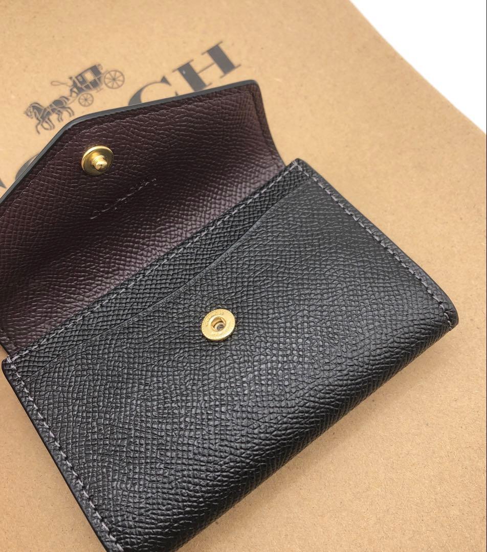 【COACH☆新品】フラップ カード ケース！ビジネスカードケース！ブラック！