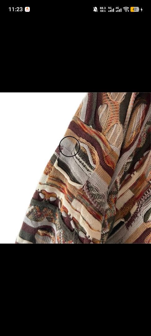 希少カラー 90s TUNDRA XL 立体3Ｄニット COOGI風 古着