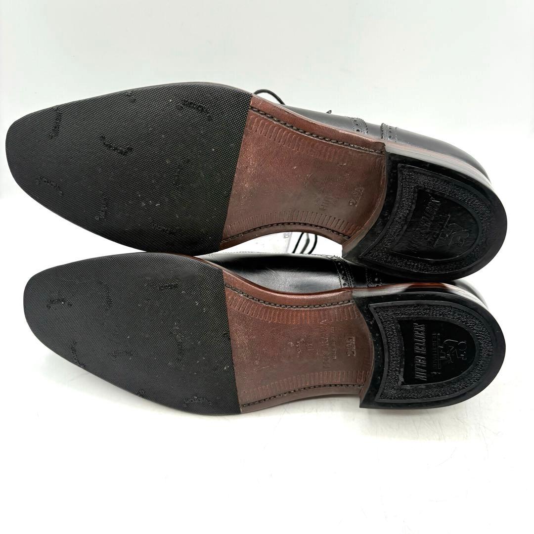 極美品✨ スコッチグレイン ストレートチップ メダリオン 【24.5】 黒 本革