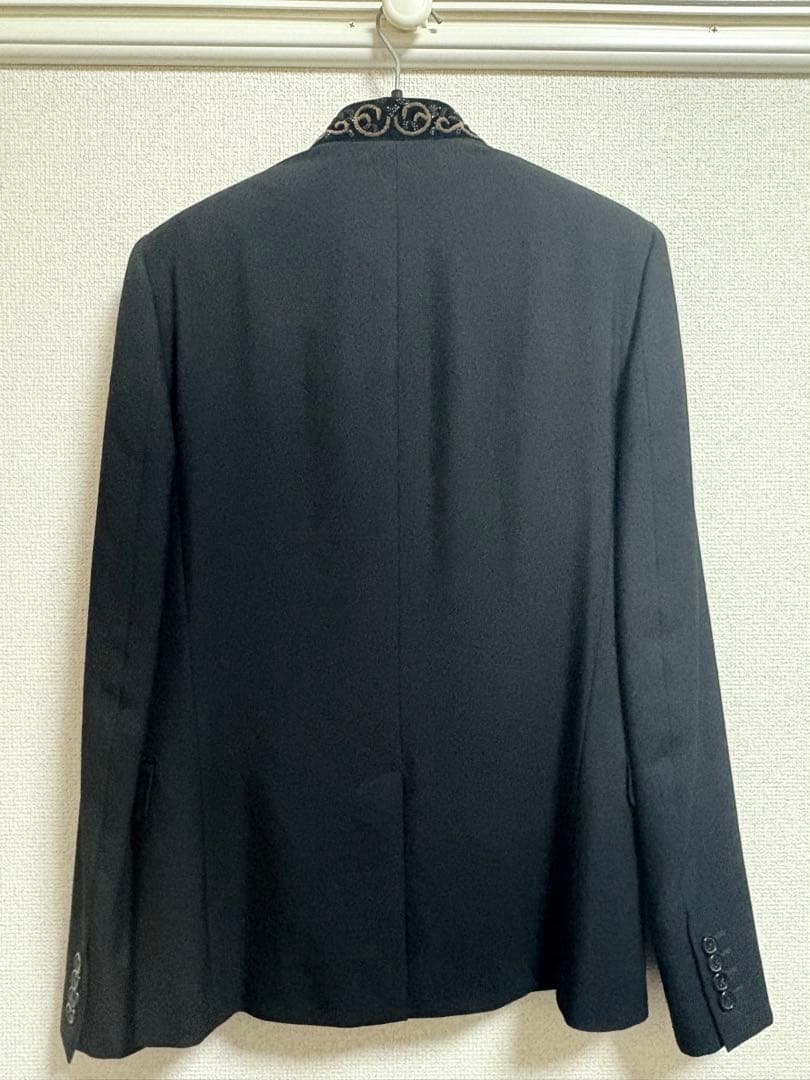 saint laurent paris ビーズ刺繍スタンドカラージャケット