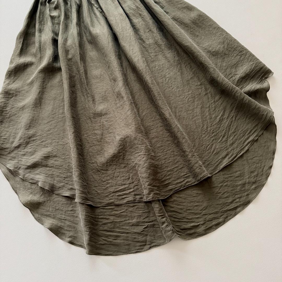 フォルテフォルテ シルク100% ノースリーブワンピース　ウエストマーク