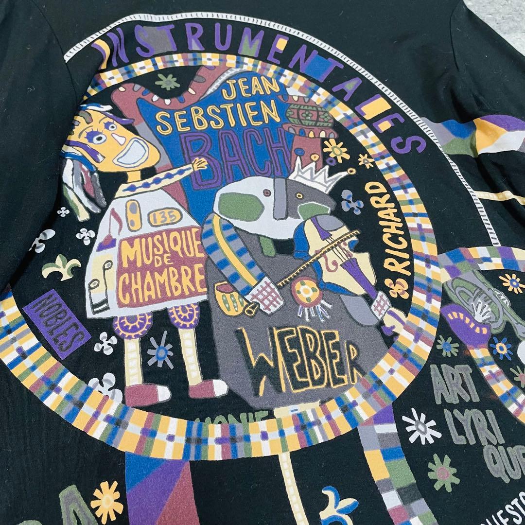 希少✨レア✨トクコプルミエヴォル　チュニック　総柄　刺繍　ストレッチ性　黒