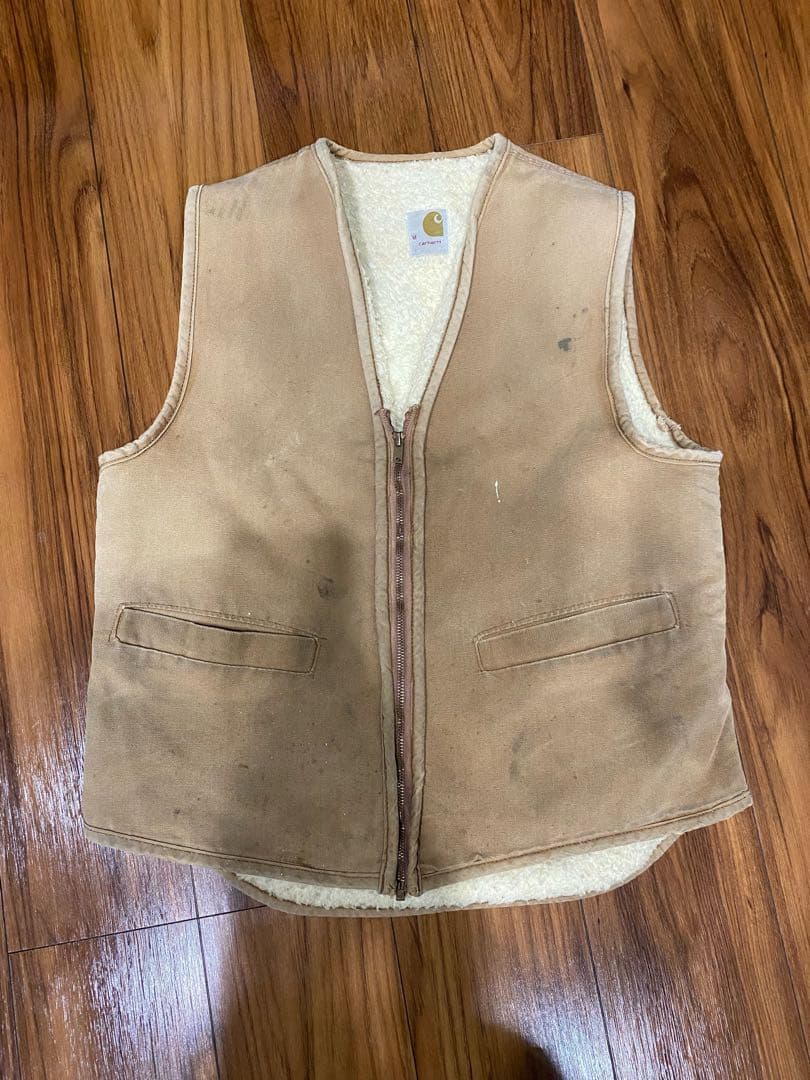 カーハート　70s ダック　ベスト SCOVILLジップ　ユニオンチケット付