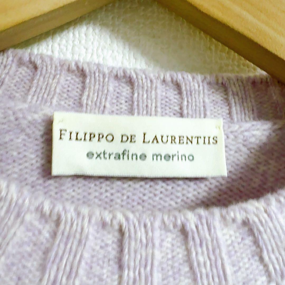 ま*ん様 FILIPPO DE LAURENTIIS✨ラベンダー　クルーネック