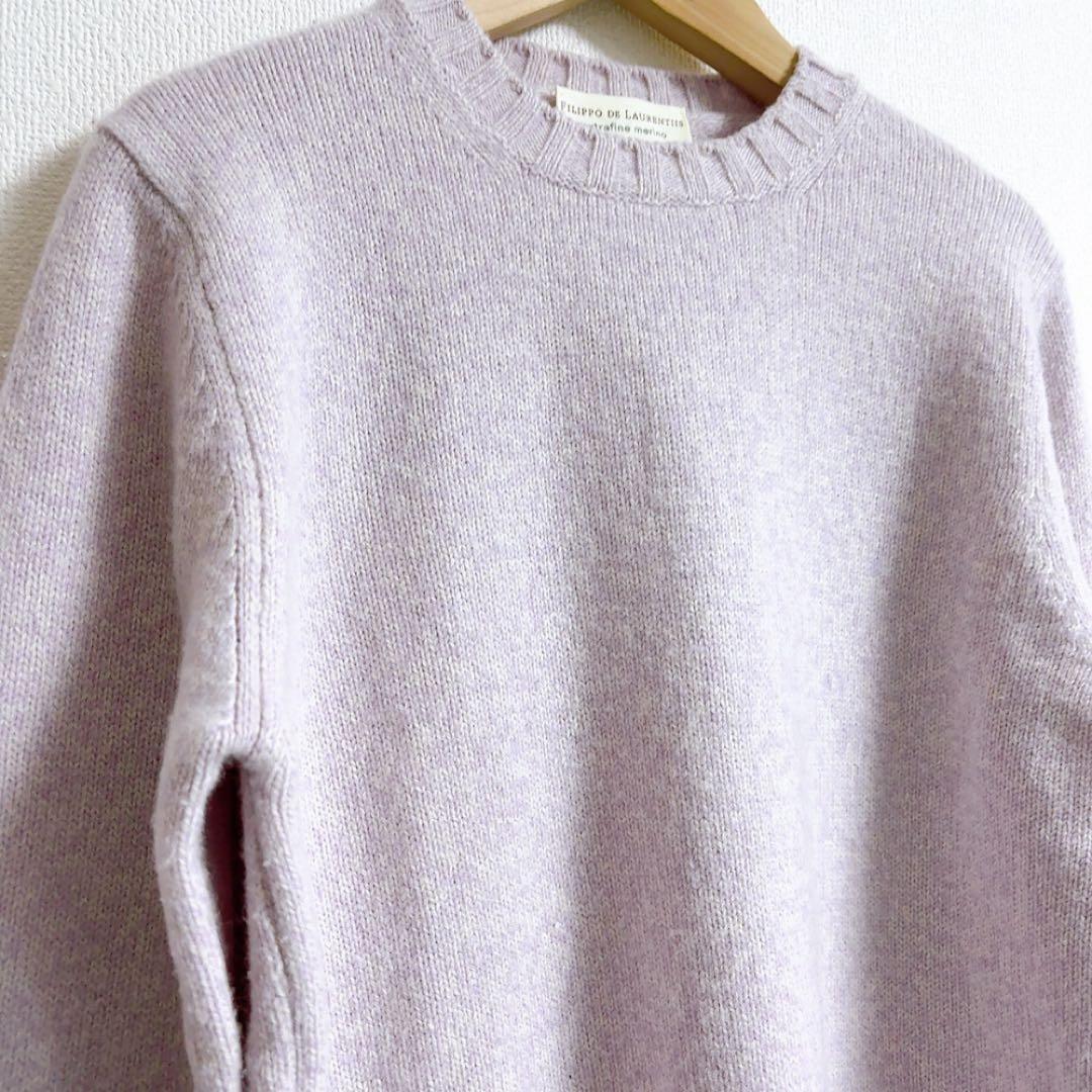 ま*ん様 FILIPPO DE LAURENTIIS✨ラベンダー　クルーネック