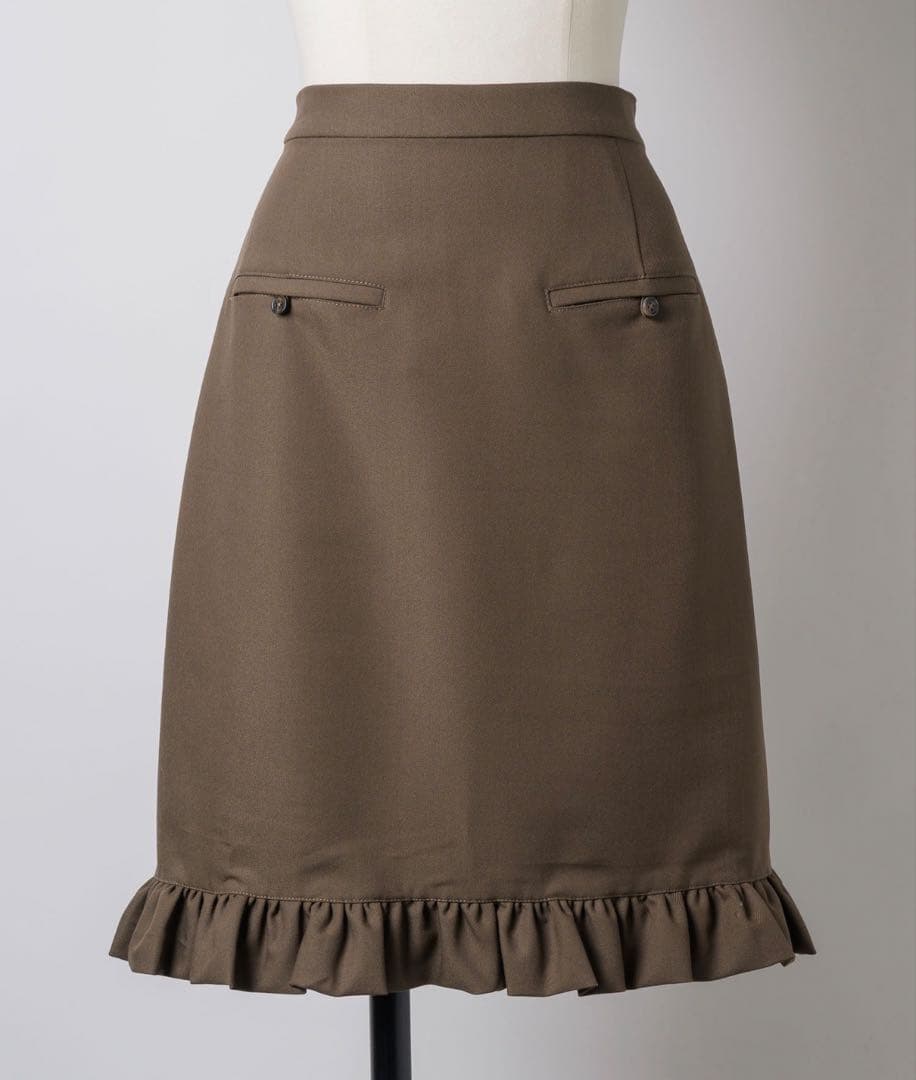 thinkto フロントポケットフリルスカート ブラウン 0サイズ