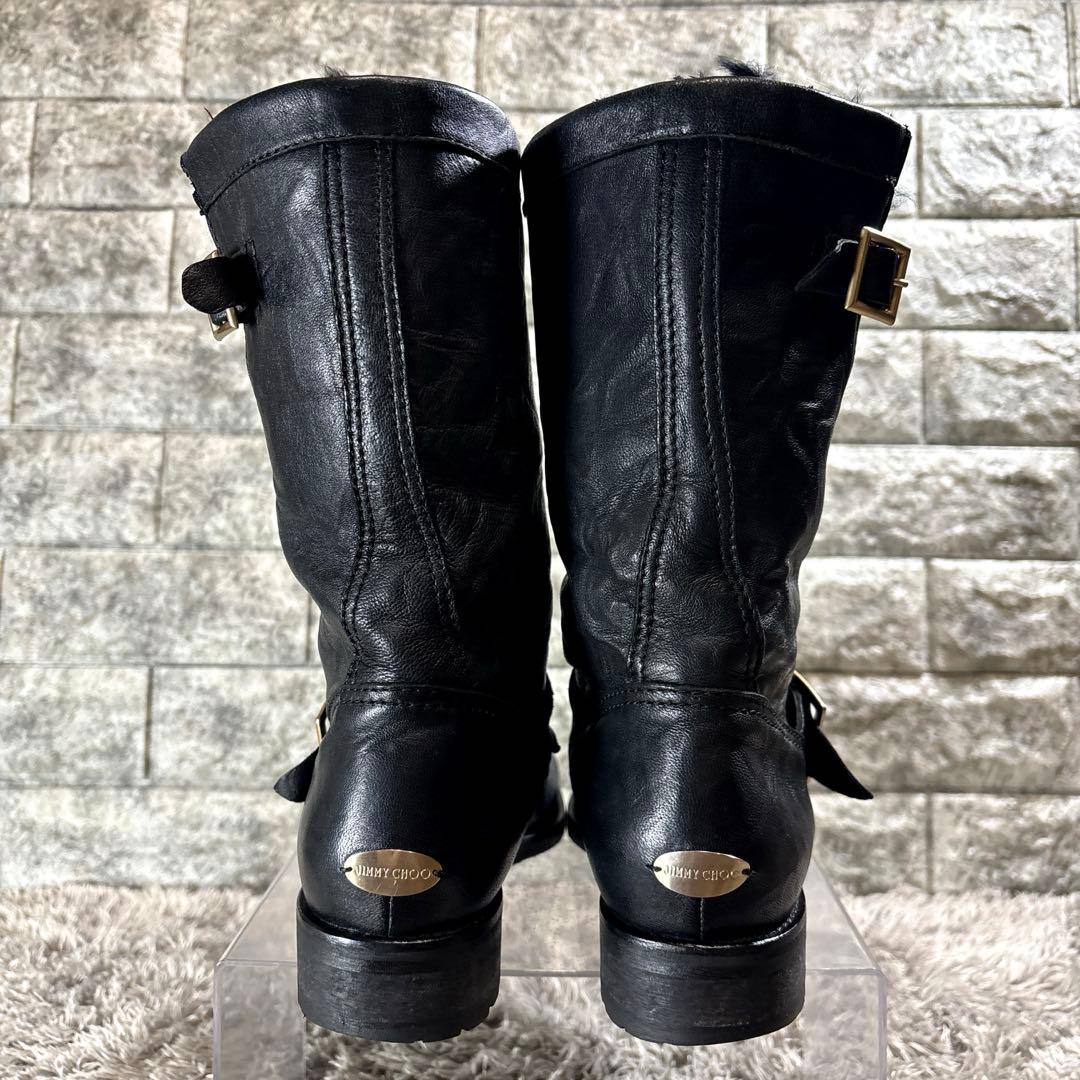 美品❣️JIMMY CHOO ブーツ ソフトレザー ムートン 23.5 高級感✨