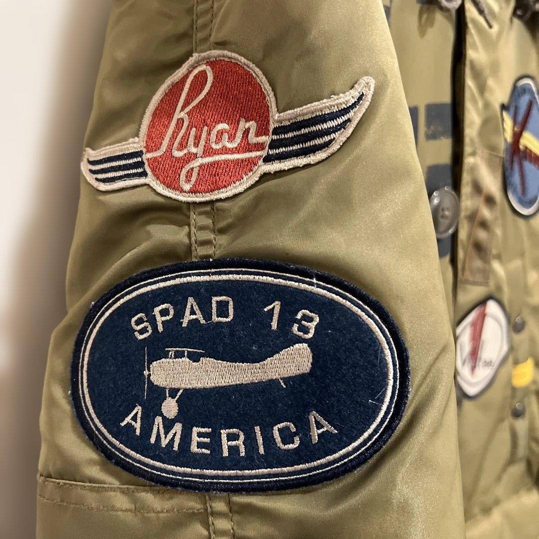 AVIREXダウン風パッチ付きミリタリージャケット/ポケット多め