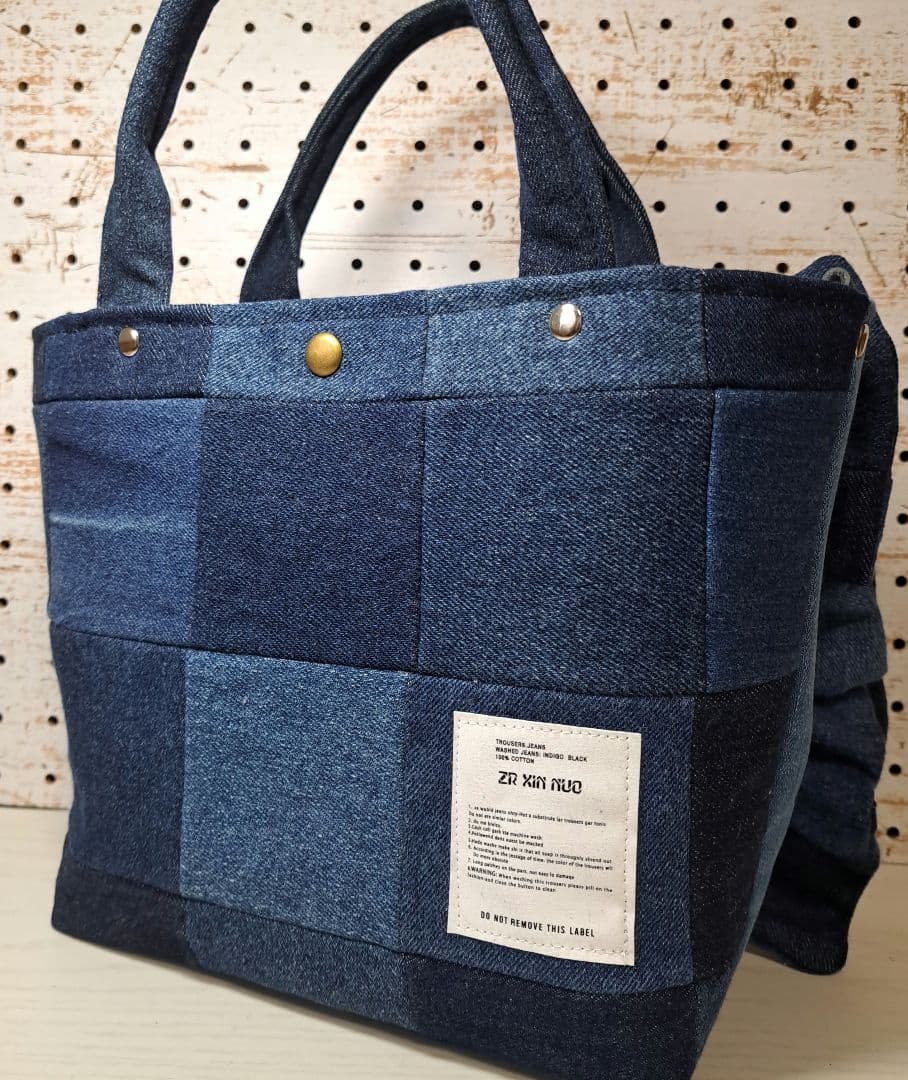 ね*】様 コヤンイサムチョン　ルミ　デニムリメイクトートバッグ&ポーチ