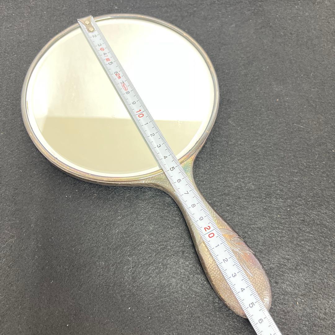 専用　sterling刻印　竹図手鏡　440g 東Y7-1223☆2Fトコチサ