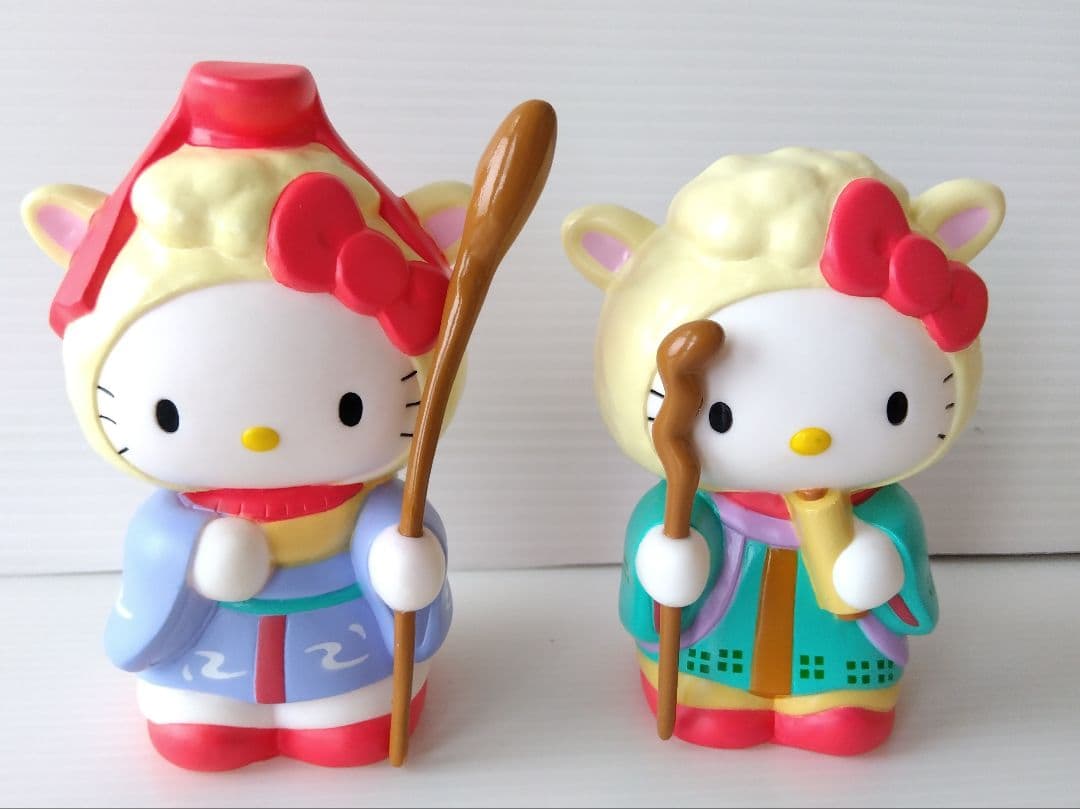 ハローキティ 羊 七福神 フィギュア 貯金箱 7体セット