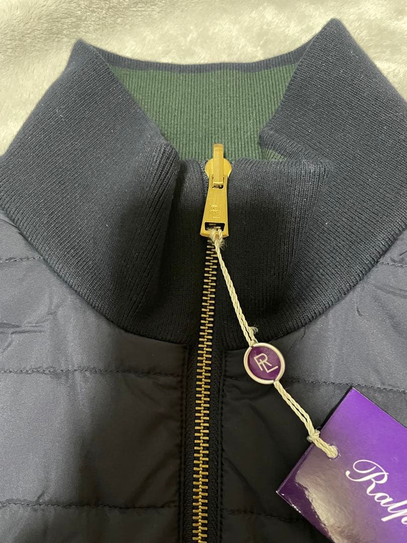 ラルフローレンパープルレーベル キルティングダウンベスト リバーシブル