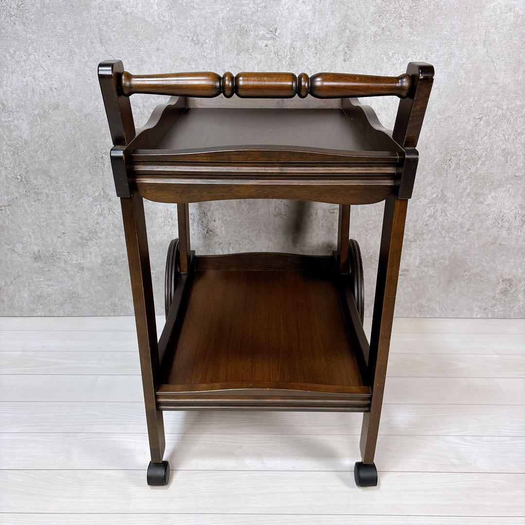 美品 karimoku カリモク キッチンワゴン 車輪 コロニアル アンティーク