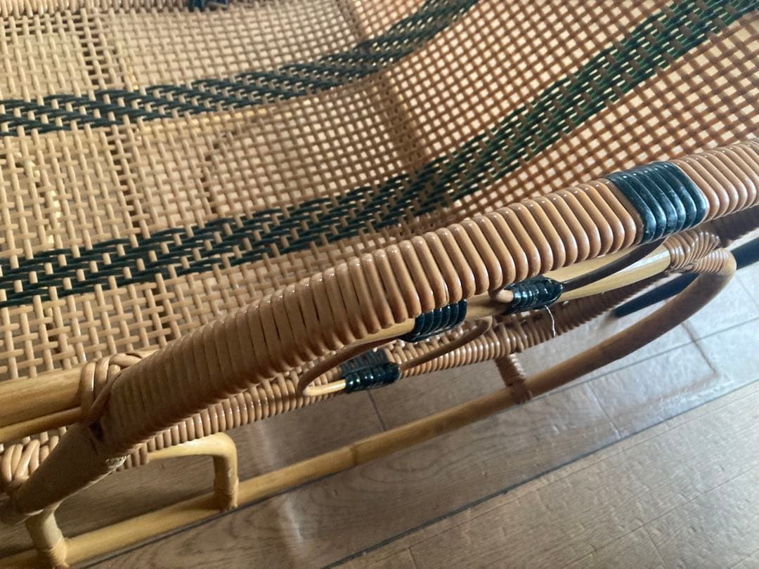 美品　激レア　ビンテージ　ラタンのゆりかご　ベビーベッド　アンティーク　ラタン