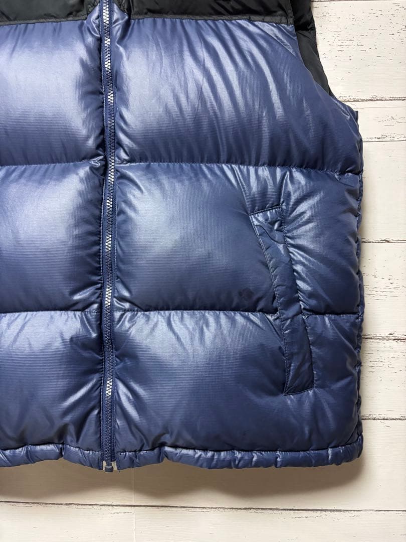 ノースフェイス ヌプシ ダウンベスト Ｍ 紺黒 700 ツートンカラー 切り替え