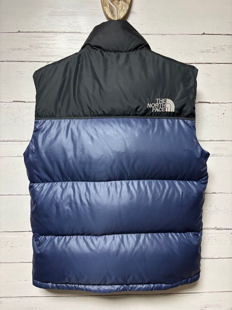 ノースフェイス ヌプシ ダウンベスト Ｍ 紺黒 700 ツートンカラー 切り替え