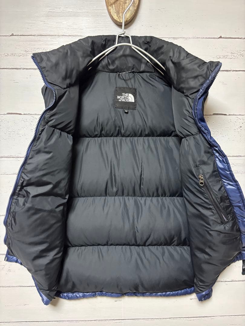 ノースフェイス ヌプシ ダウンベスト Ｍ 紺黒 700 ツートンカラー 切り替え