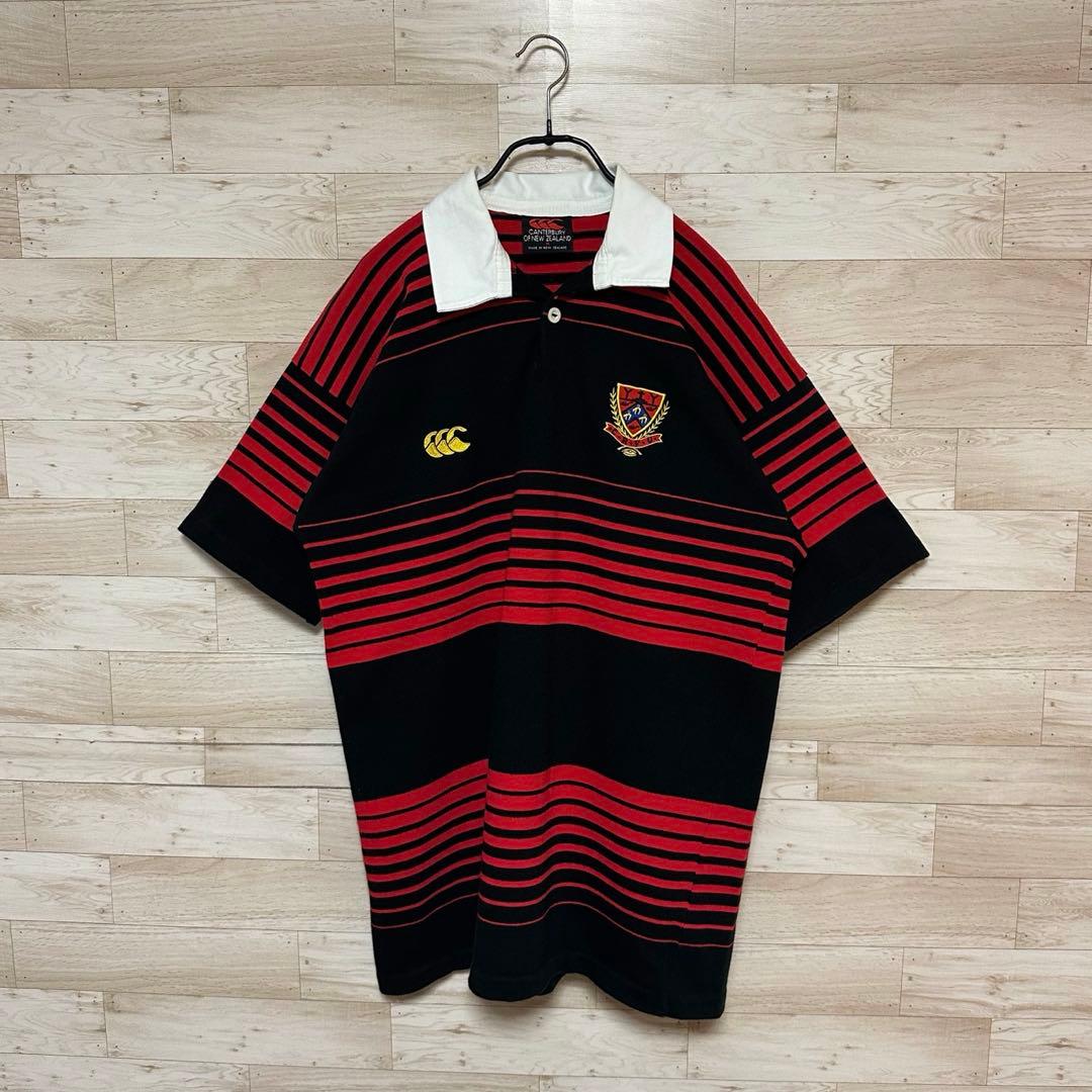 ✨Canterbury カンタベリー 半袖 ボーダー ポロシャツラガーシャツM✨