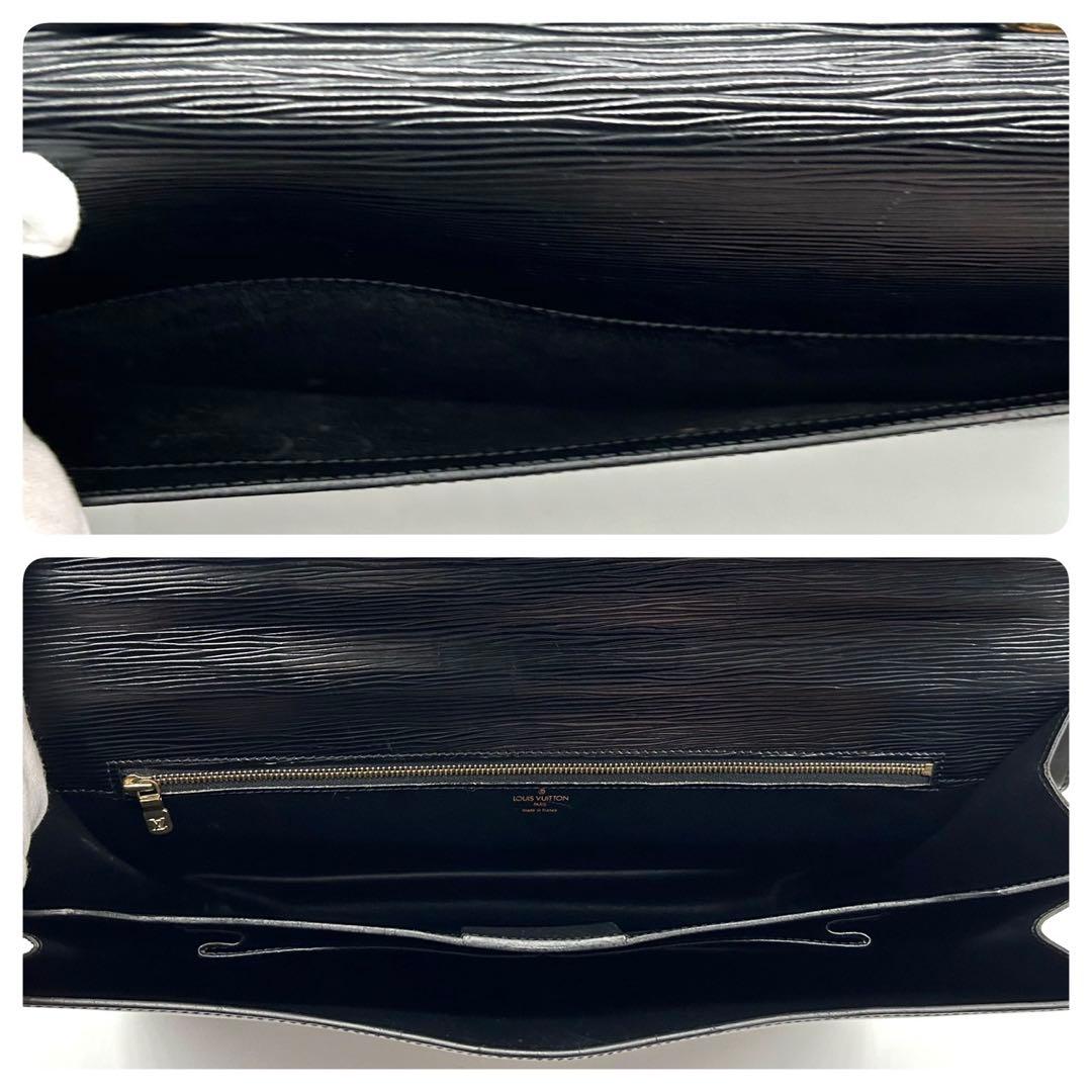 ルイヴィトン　セルヴィエットコンセイエ　ビジネスバッグ　エピ　レザー　黒