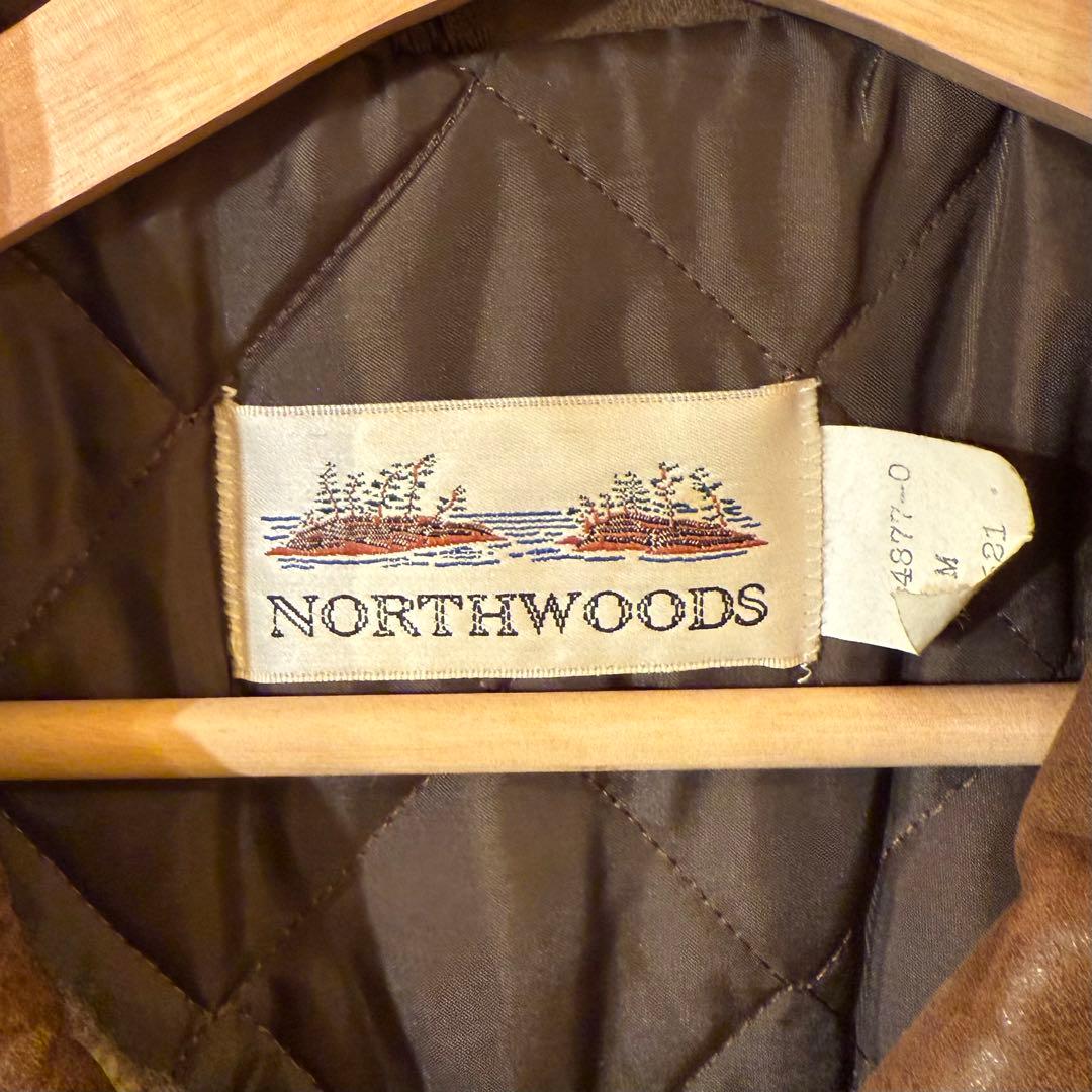 90s カナダ製　NORTHWOODS ウールレザーコンビカバーオール