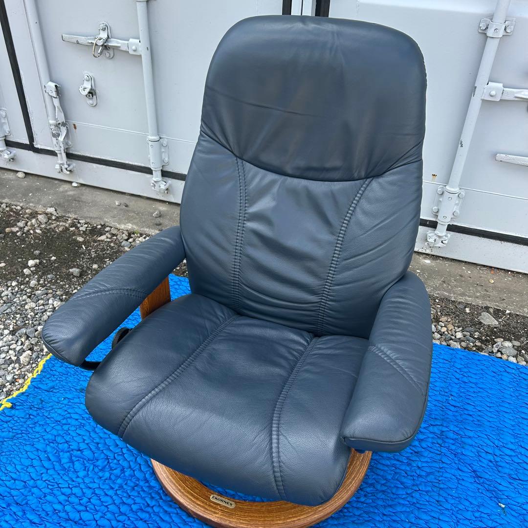 EKORNES エコーネス ストレスレスチェア オットマン付　ブルーカラー　美品