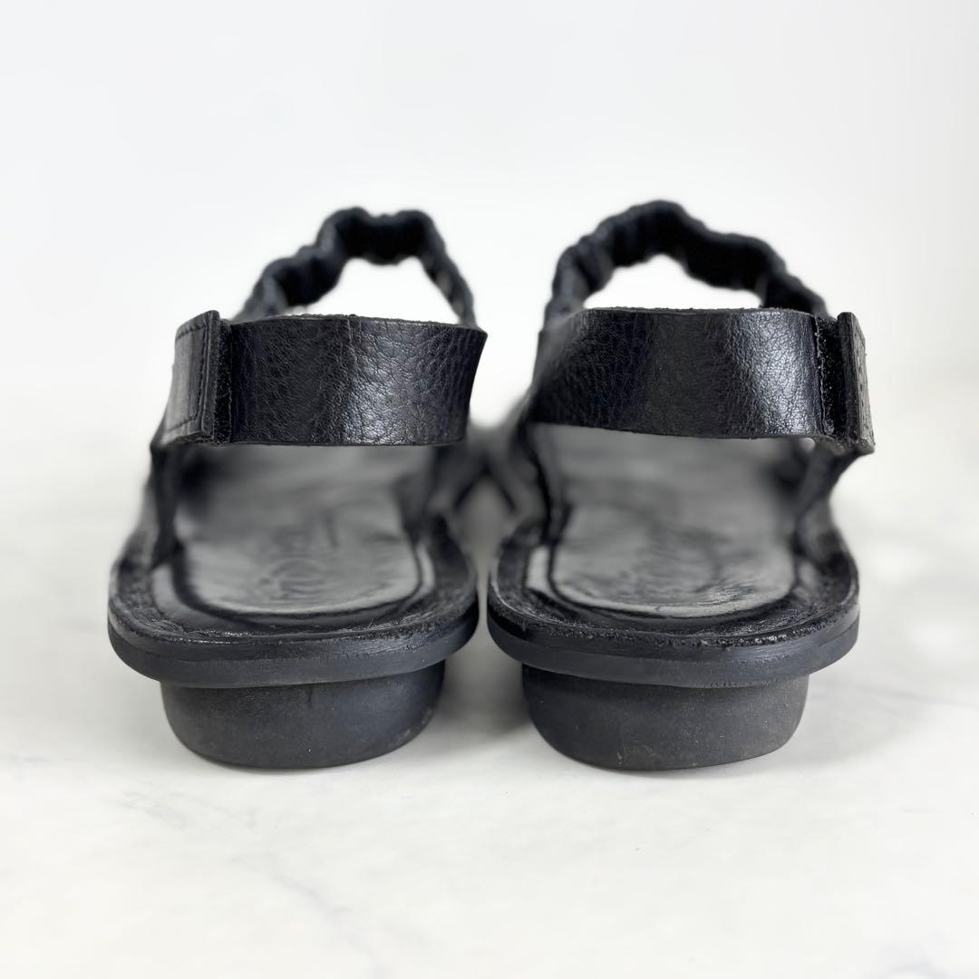 美品 トリッペン 36 Pacific サンダル レザー ギャザー フラット 黒