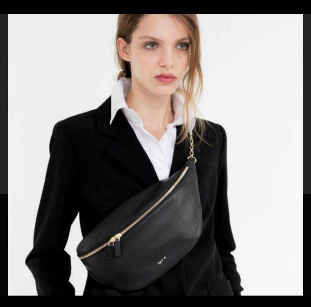 (12/6まで)アニエスベー ボディバッグ ウエストバッグ レザー