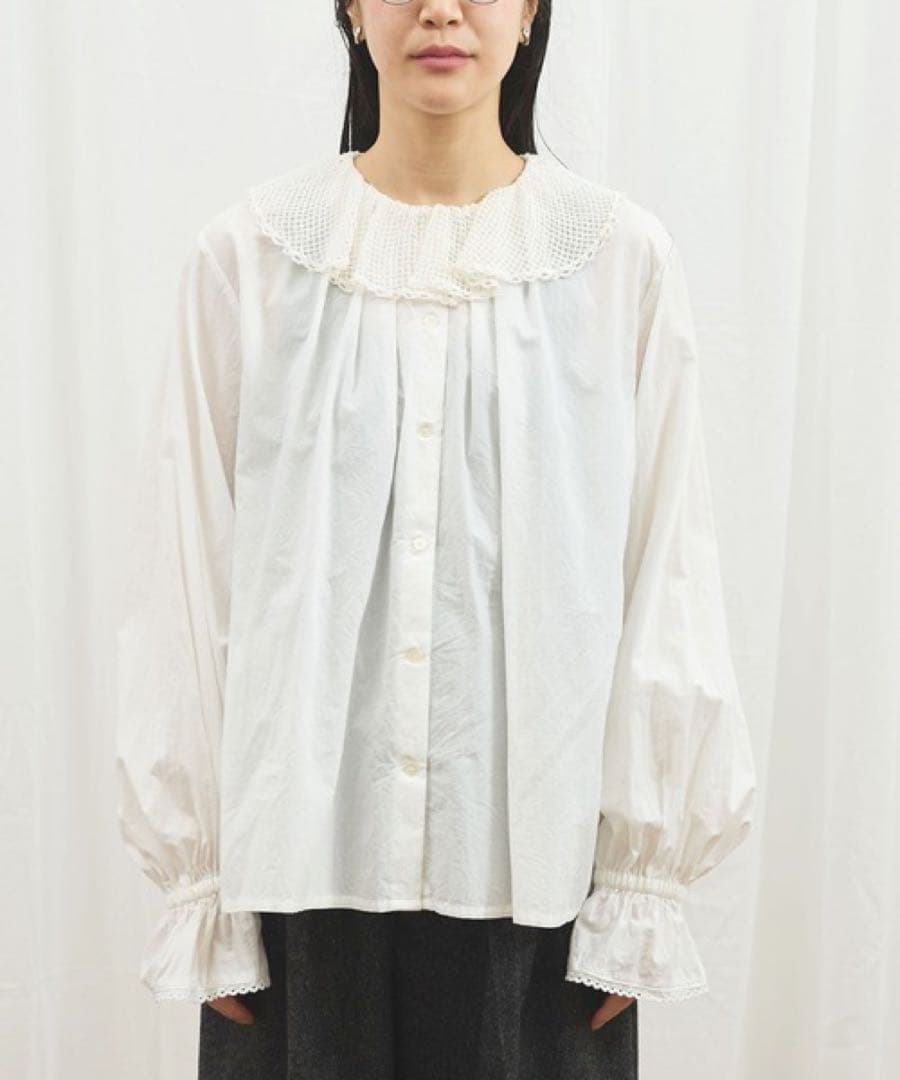 fig London Kitty blouse ホワイト